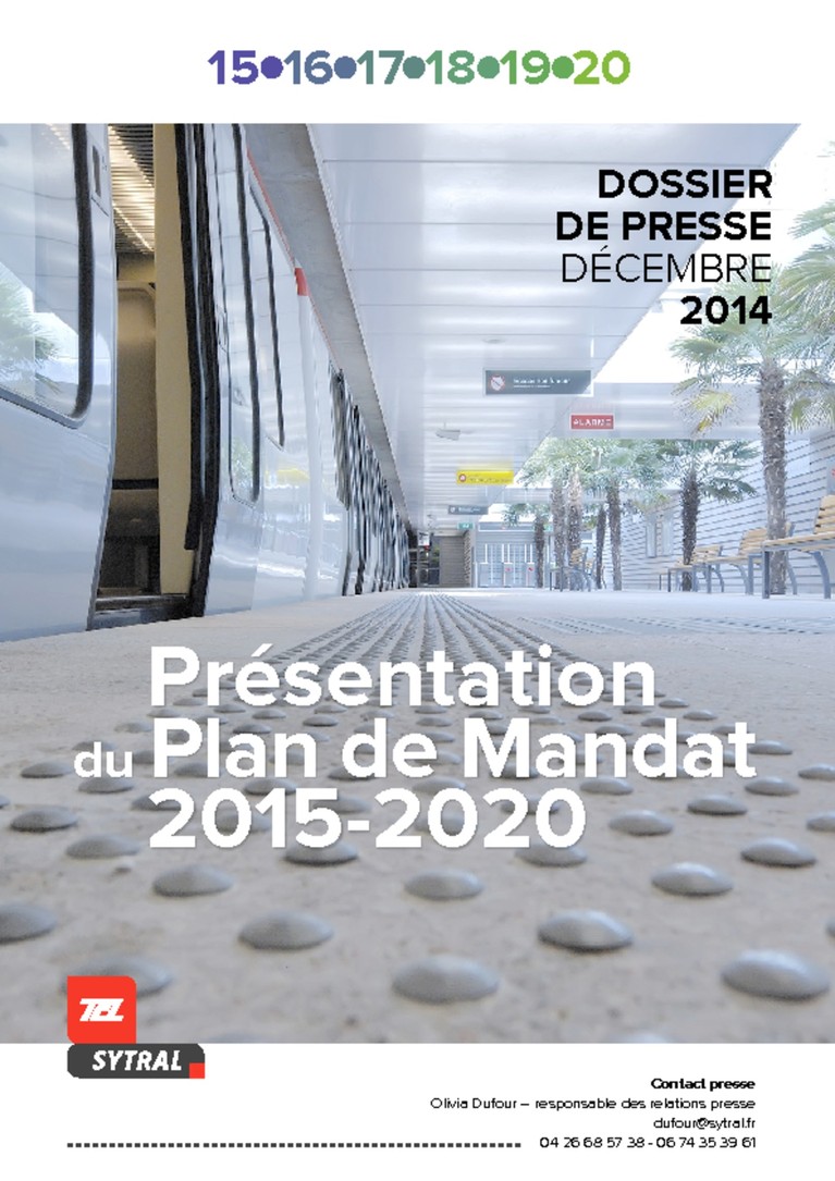 Dossier de presse Plan de mandat 2015 - 2020