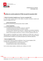 Synthèse du Comité syndical du 26 novembre 2014