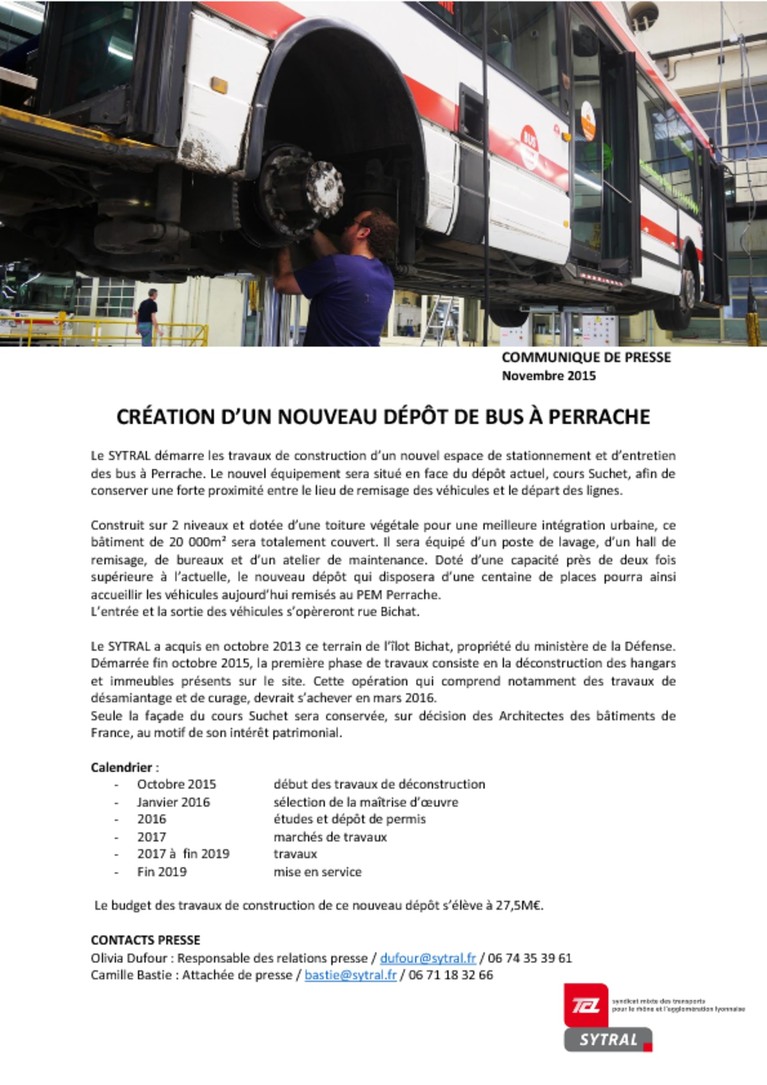 Construction d'un nouveau dépôt bus à Perrache