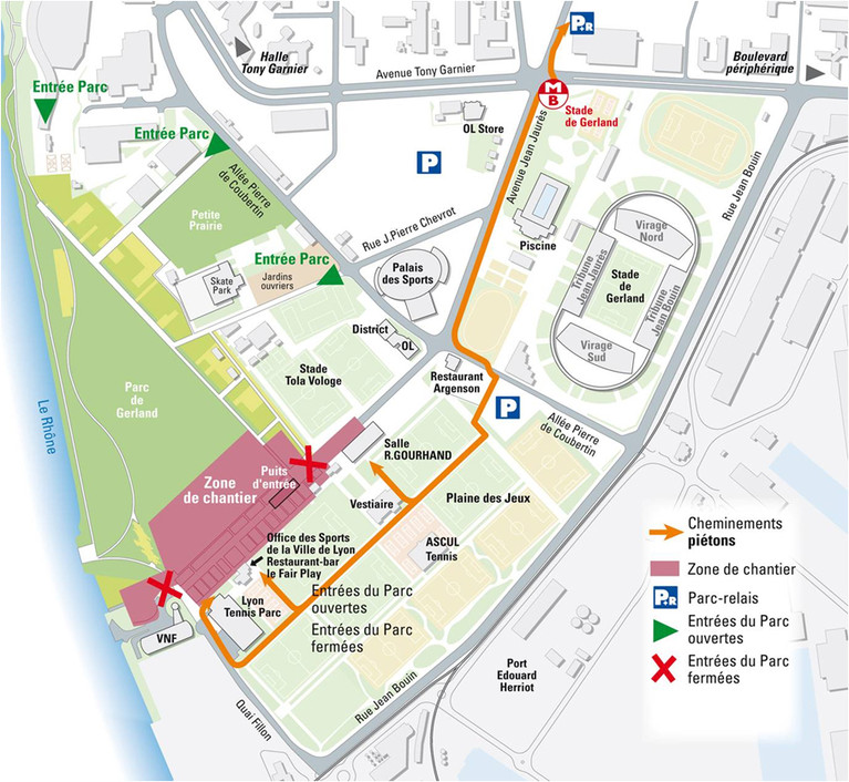 Plan d’accès Parc de Gerland juin 2011