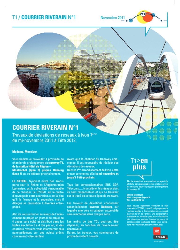 T1 - Courrier riverains n°1 nov2011
