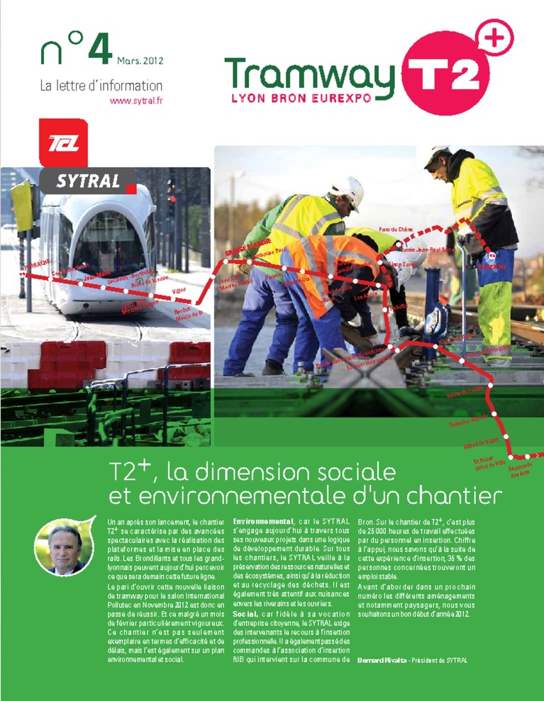 Tram T5 (T2+) - Lettre d'information n°4 - mars 2012
