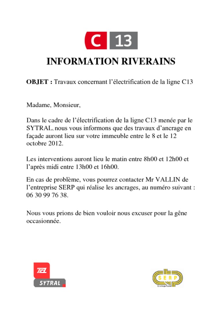 Information riverain C13