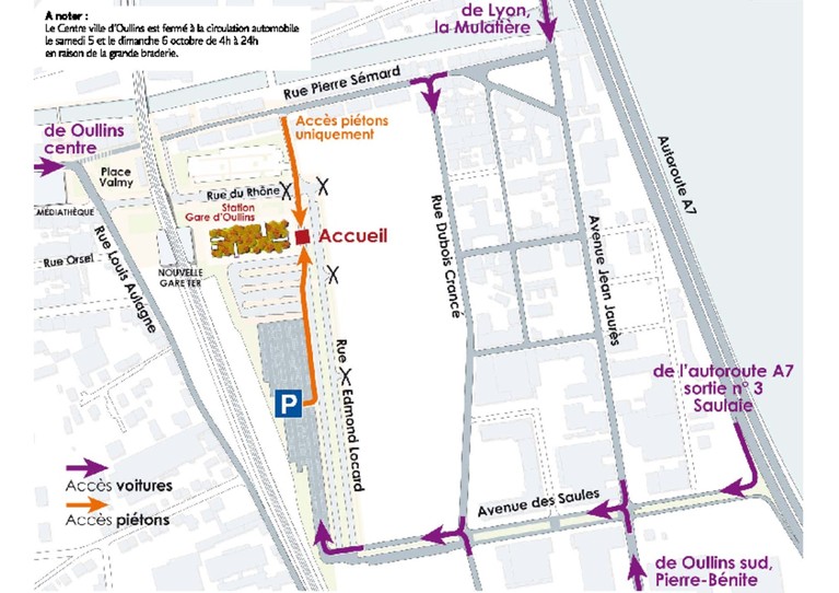 Plan d'accès Station Gare d'Oullins
