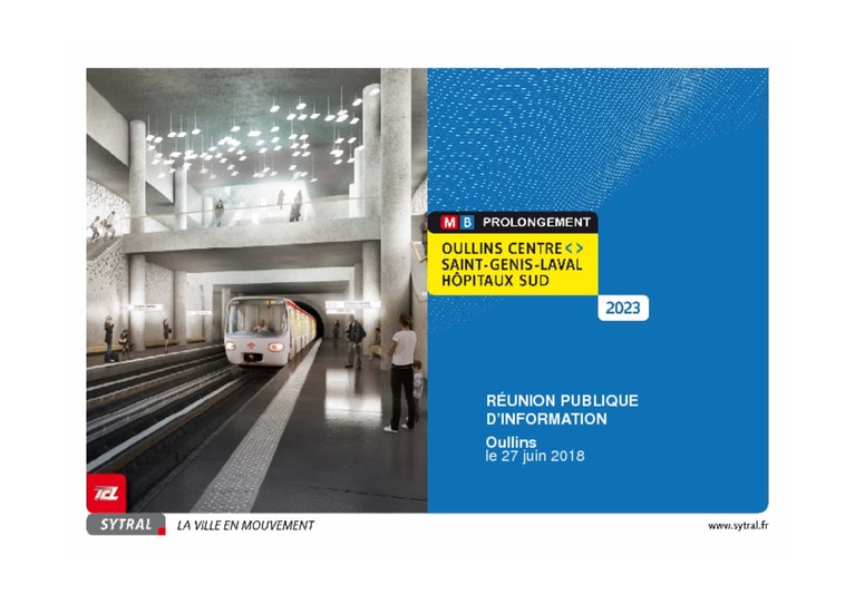 Présentation du prolongement métro B - réunion publique d'Oullins - 26/06/2018